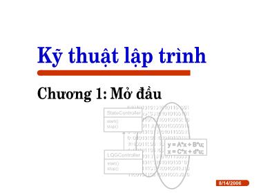 Kỹ thuật lập trình - Chương 1: Mở đầu