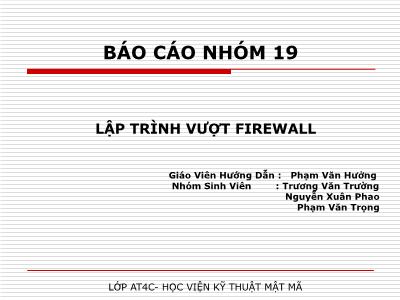 Lập trình vượt Firewall