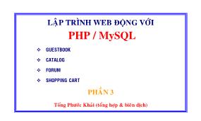 Lập trình web động với PHP / MySQL - Tống Phước Khải (Phần 3)