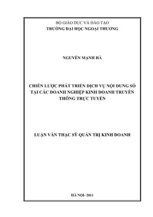 Luận văn Chiến lược phát triển dịch vụ nội dung số tại các doanh nghiệp kinh doanh truyền thông trực tuyến