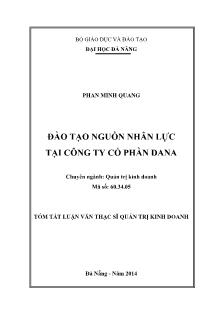 Luận văn Đào tạo nguồn nhân lực tại Công ty cổ phần Dana