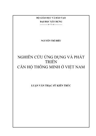 Luận văn Nghiên cứu ứng dụng và phát triển căn hộ thông minh ở Việt Nam