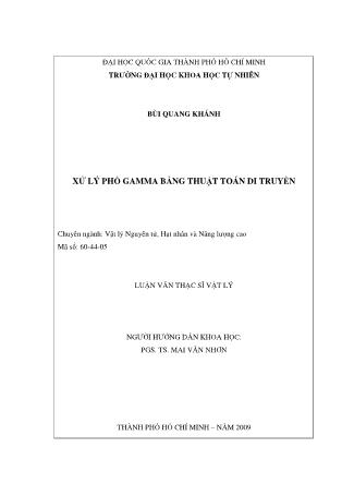 Luận văn Xử lý phổ Gamma bằng thuật toán di truyền