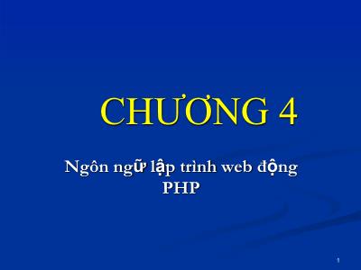 Ngôn ngữ lập trình web động PHP