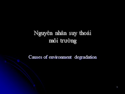 Nguyên nhân suy thoái môi trường (Causes of Environment Degradation)