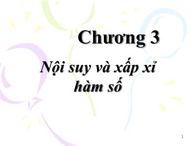 Nội suy và xấp xỉ hàm số