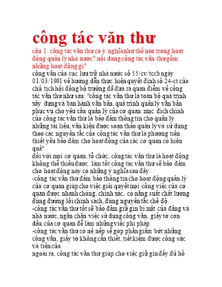 Ôn tập Công tác văn thư