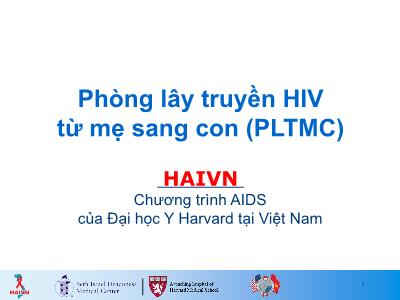 Phòng lây truyền HIV từ mẹ sang con (PLTMC)