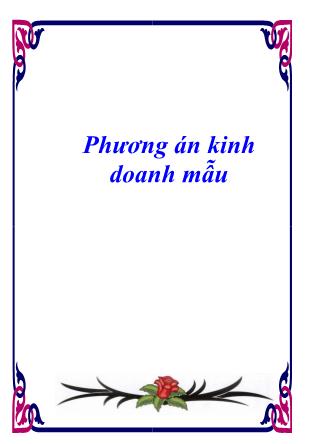 Phương án kinh doanh mẫu