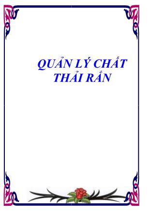 Quản lý chất thải rắn (Phần 1)