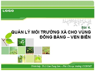 Quản lý môi trường xã cho vùng đồng bằng–ven biển - Th.S Cao Tung Sơn