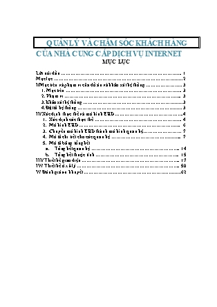 Quản lý và chăm sóc khách hàng của nhà cung cấp dịch vụ Internet