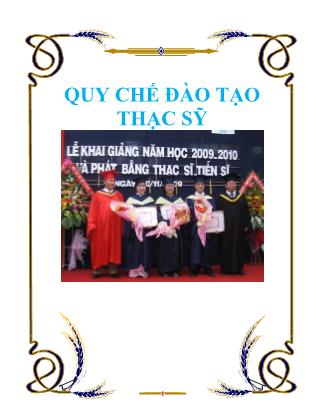 Quy chế đào tạo Thạc sỹ