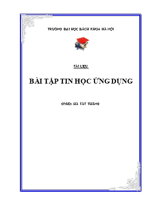 Tài liệu Bài tập tin học ứng dụng - Hà Tất Thắng