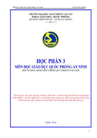 Tài liệu học phần 3 môn Giáo dục quốc phòng-an ninh