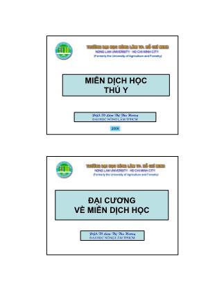 Tài liệu Miễn dịch học thú y - PGS.TS Lâm Thị Thu Hương