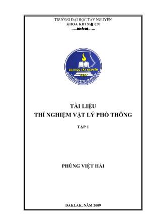 Tài liệu Thí nghiệm Vật lý phổ thông - Phùng Việt Hải