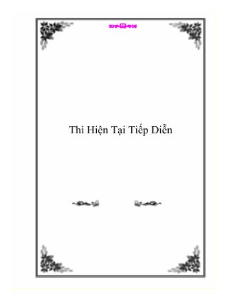 Thì hiện tại tiếp diễn