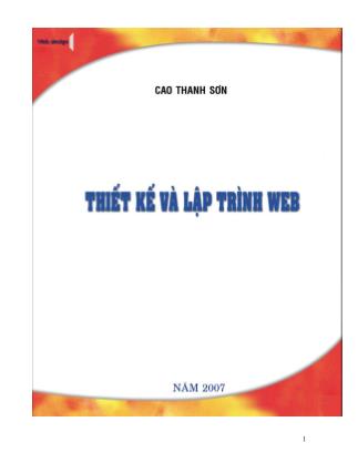 Thiết kế và lập trình Web - Cao Thanh Sơn