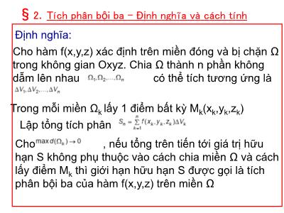 Tích phân bội ba – Định nghĩa và cách tính