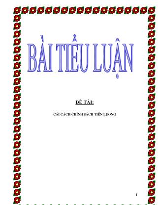 Tiểu luận Cải cách chính sách tiền lương