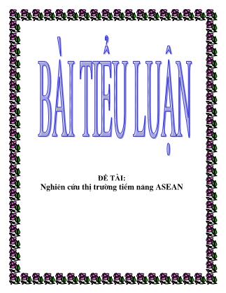 Tiểu luận Nghiên cứu thị trường tiềm năng ASEAN