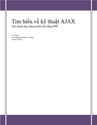 Tìm hiểu về kỹ thuật AJAX