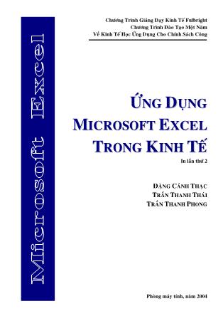 Ứng dụng Microsoft Excel trong kinh tế