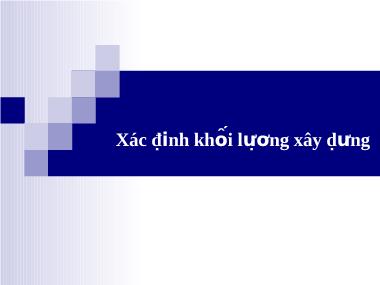 Xác định khối lượng xây dựng