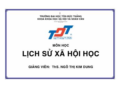 Bài giảng điện tử môn học Lịch sử xã hội học