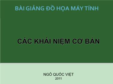 Bài giảng Đồ họa máy tính - Ngô Quốc Việt