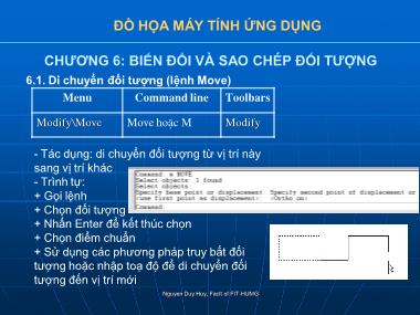 Bài giảng Đồ họa máy tính ứng dụng - Chương 6: Biến đổi và sao chép đối tượng - ThS. Nguyễn Duy Huy