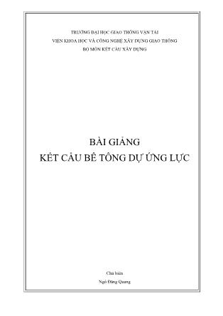 Bài giảng Kết cấu bê tông dự ứng lực