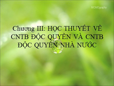 Bài giảng Những nguyên lý cơ bản của chủ nghĩa Mác-Lênin - Chương III: Học thuyết về CNTB độc quyền và CNTB độc quyền nhà nước