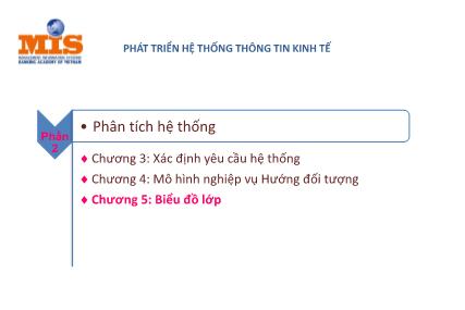 Bài giảng Phát triển hệ thống thông tin kinh tế - Chương 5: Biểu đồ lớp