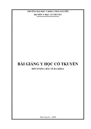 Bài giảng Y học cổ tkuyền