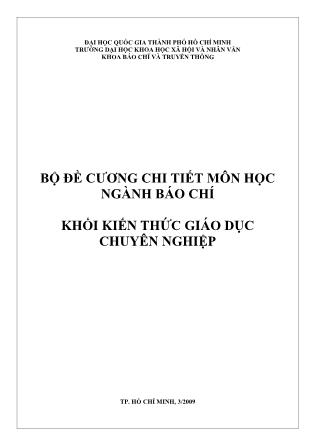 Bộ đề cương chi tiết môn học ngành báo chí