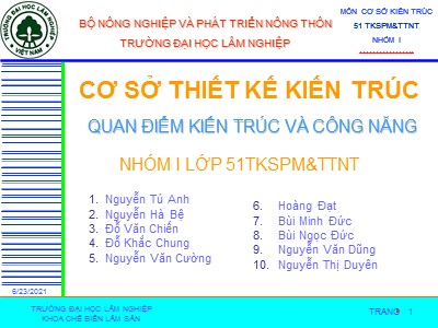 Cơ sở thiết kế kiến trúc: Quan điểm kiến trúc và công năng