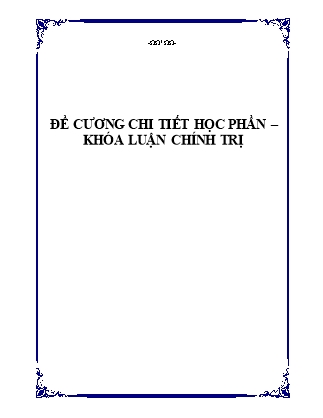 Đề cương chi tiết học phần – khóa luận chính trị