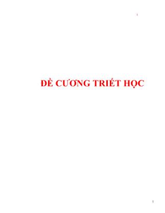 Đề cương Triết học