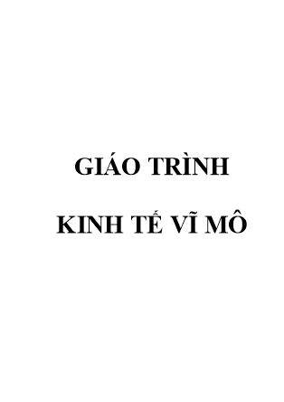 Giáo trình Kinh tế vĩ mô