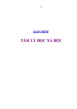 Giáo trình Tâm lý học xã hội