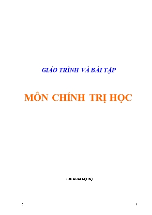 Giáo trình và bài tập môn Chính trị học