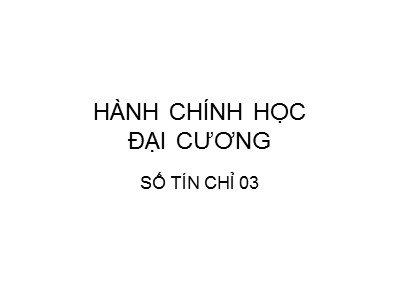 Hành chính học đại cương