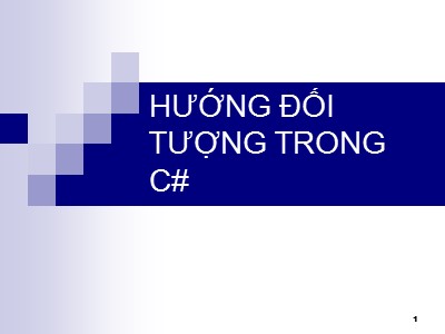 Hướng đối tượng trong C#