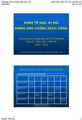 Kinh tế học vi mô dành cho chính sách công