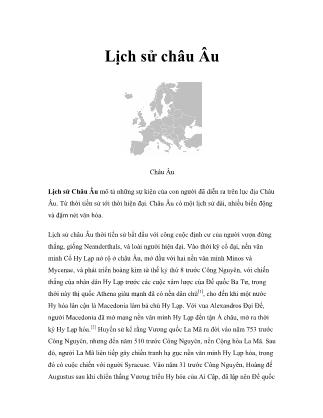 Lịch sử châu Âu