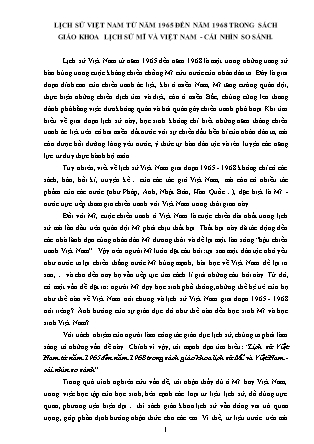 Lịch sử Việt Nam từ năm 1965 đến năm 1968 trong sách giáo khoa lịch sử mĩ và Việt Nam - Cái nhìn so sánh