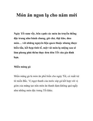 Món ăn ngon lạ cho năm mới