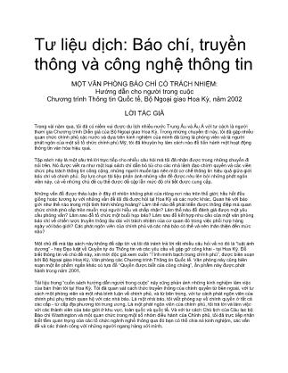 Một văn phòng báo chí có trách nhiệm: Hướng dẫn cho người trong cuộc